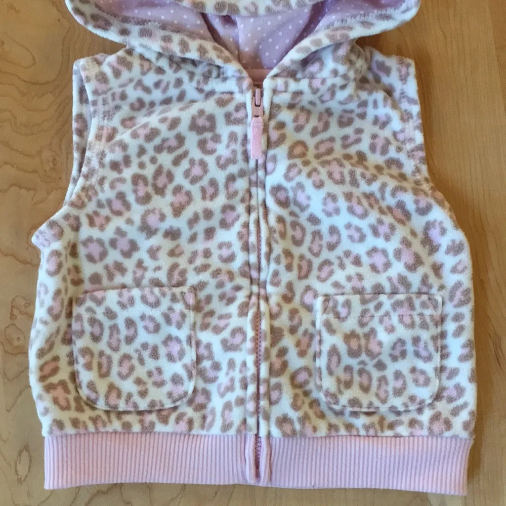 Carter’s pink leopard fleece vest
